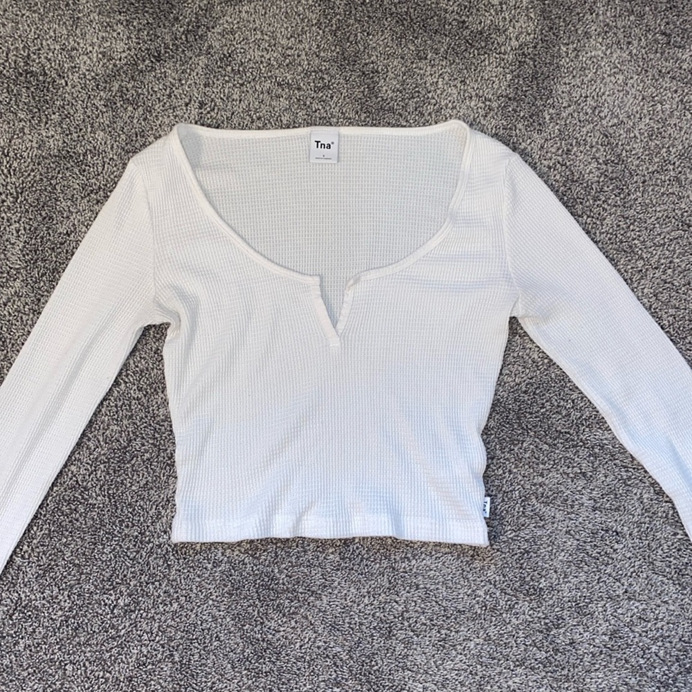 Cropped TNA Waffle Knit Long Sleeve